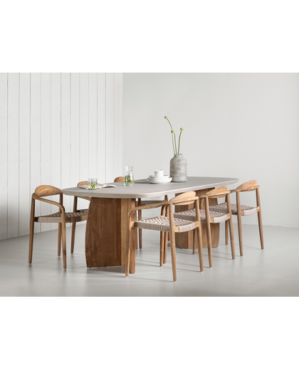 Dining table Nova faux travertine