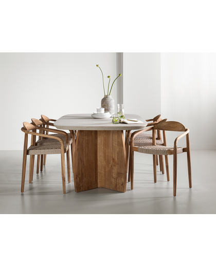 Dining table Nova faux travertine