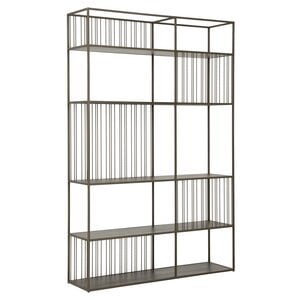 Bookrack / Roomdivider Barra large, 5 shelves, MAHOGANY