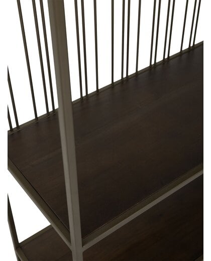 Bookrack / Roomdivider Barra large, 5 shelves, MAHOGANY