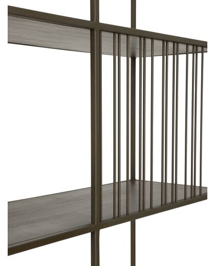 Bookrack / Roomdivider Barra large, 5 shelves, MAHOGANY