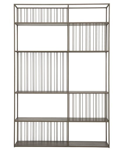 Bookrack / Roomdivider Barra large, 5 shelves, MAHOGANY