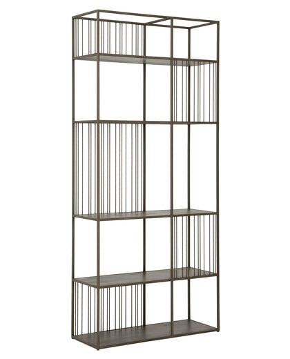 Bookrack / Roomdivider Barra small, 5 shelves, MAHOGANY