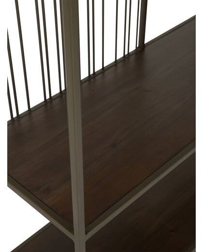 Bookrack / Roomdivider Barra small, 5 shelves, MAHOGANY