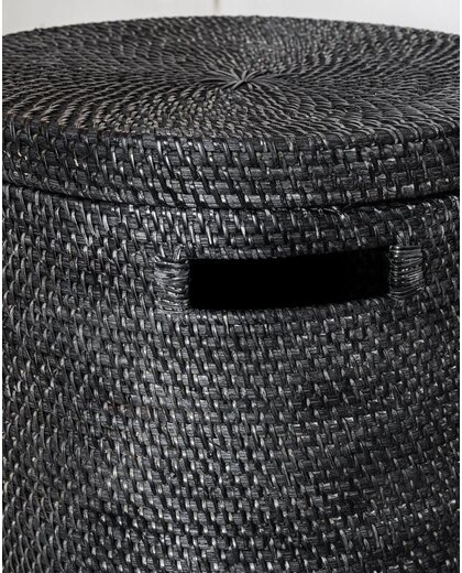 Laundry basket Flores round black