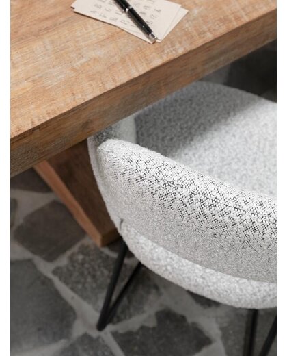 Dining chair Vista boucle light grey