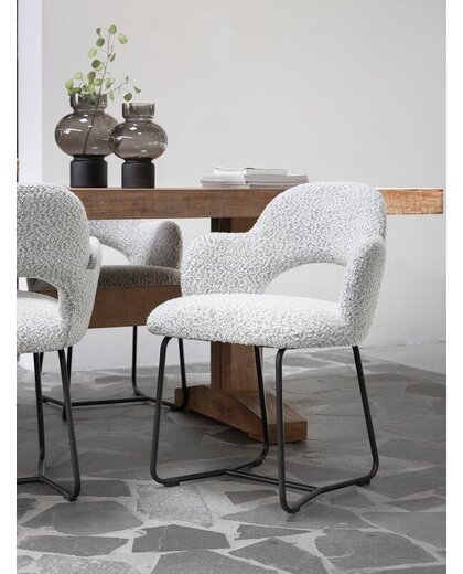 Dining chair Vista boucle light grey