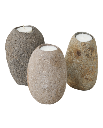 Candle holder Riverstone high, set of 3