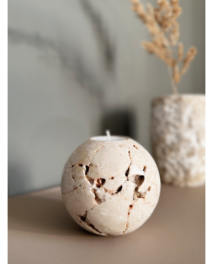 Candle holder Cheese Stone