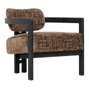 Lounge chair Kelly black hazelnut