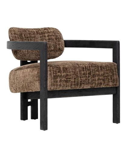 Lounge chair Kelly black hazelnut