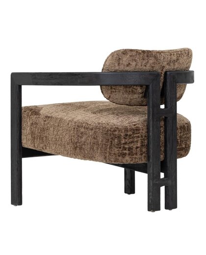 Lounge chair Kelly black hazelnut