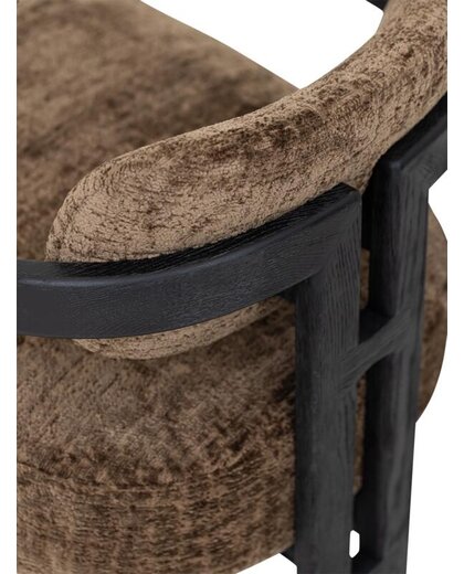 Lounge chair Kelly black hazelnut