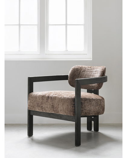 Lounge chair Kelly black hazelnut