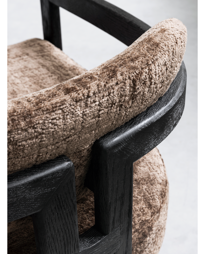Lounge chair Kelly black hazelnut