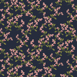 Flower navy - katoen poplin