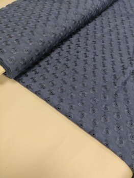 navy broderie - viscose (15,40 p.m)