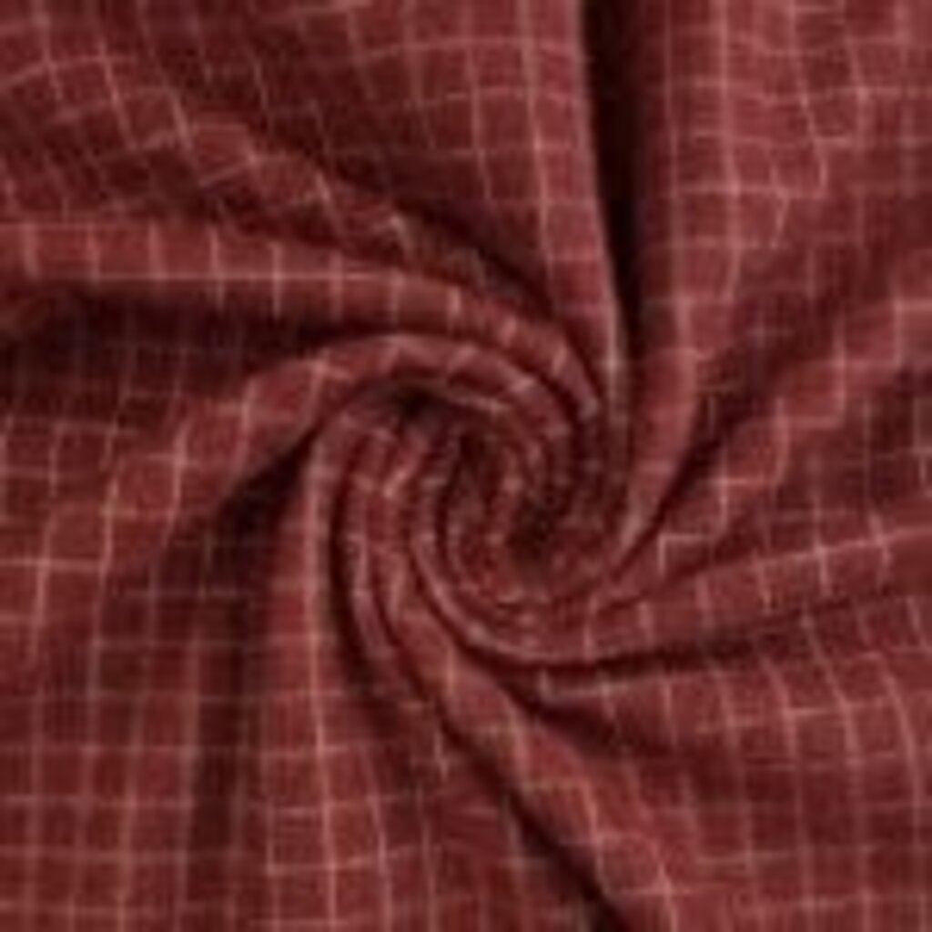 Donker rood - flanel katoen stretch (15,90 p.m)