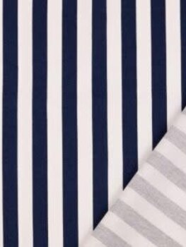 streep marine blauw - katoen twill (12.50 p.m)