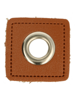 Nestelogen camel kunstleer - zilver  8 mm