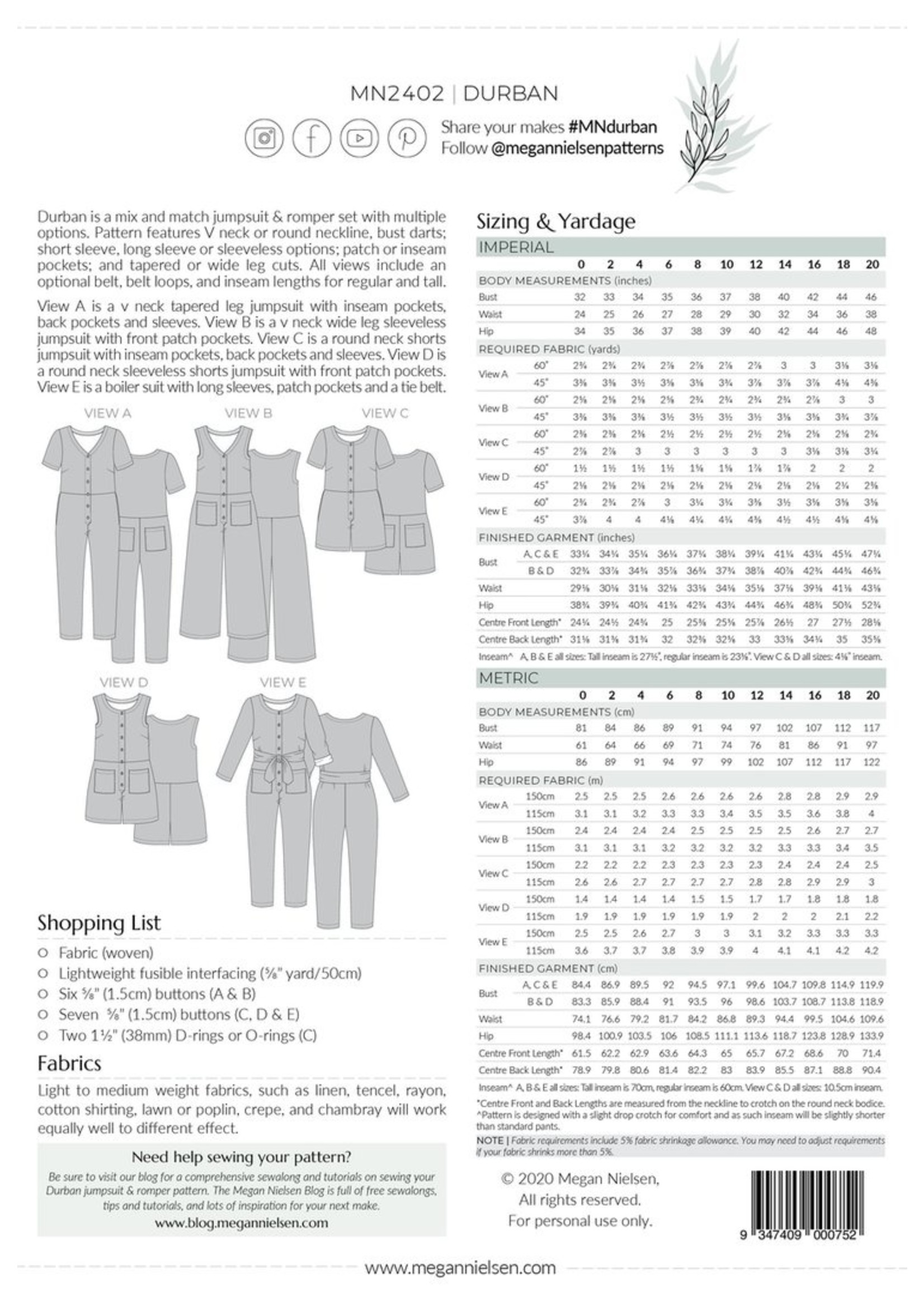 Durban jumpsuit- Megan Nielsen