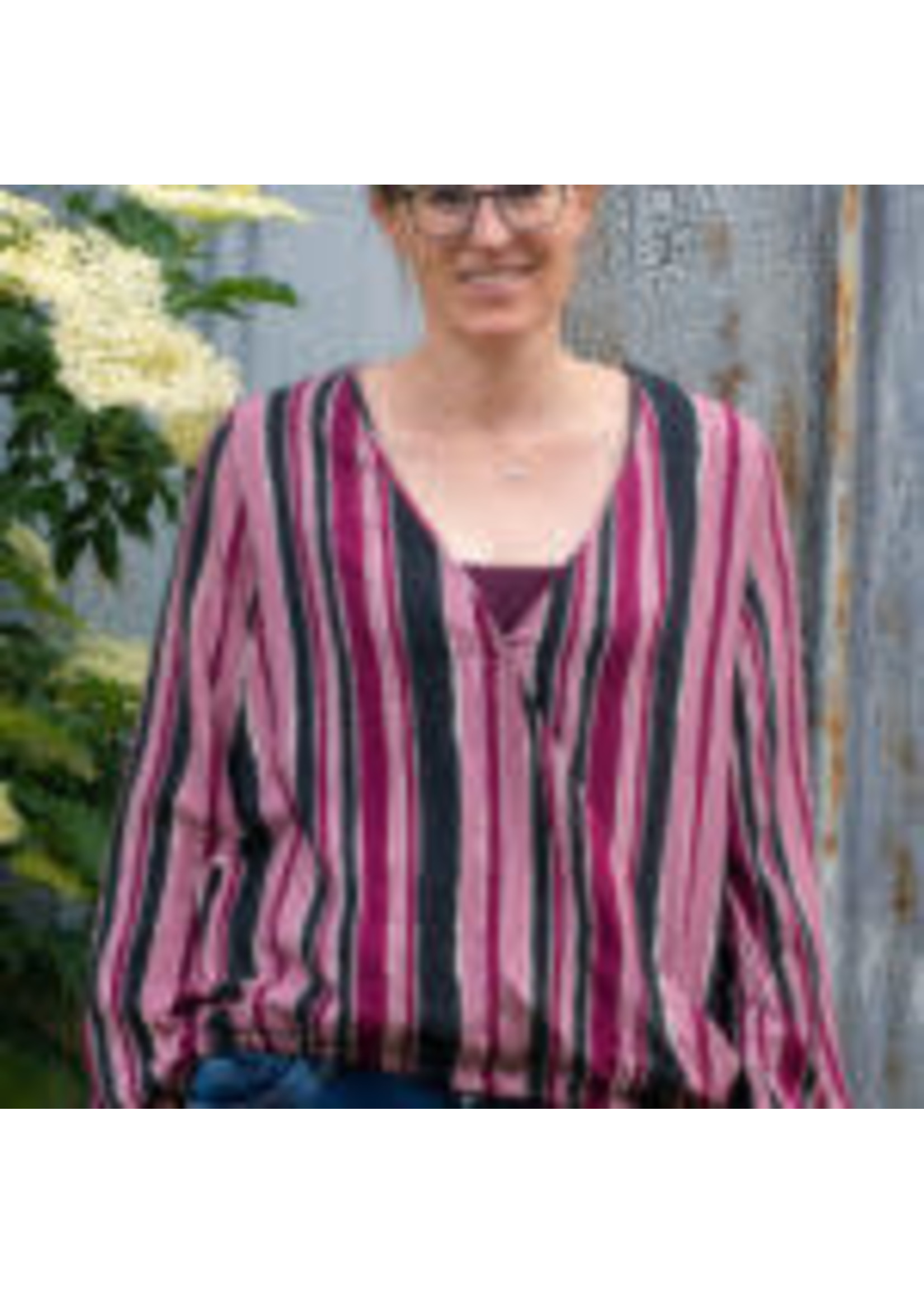 Stripes blauw bruin - Viscose (10,80 p.m)