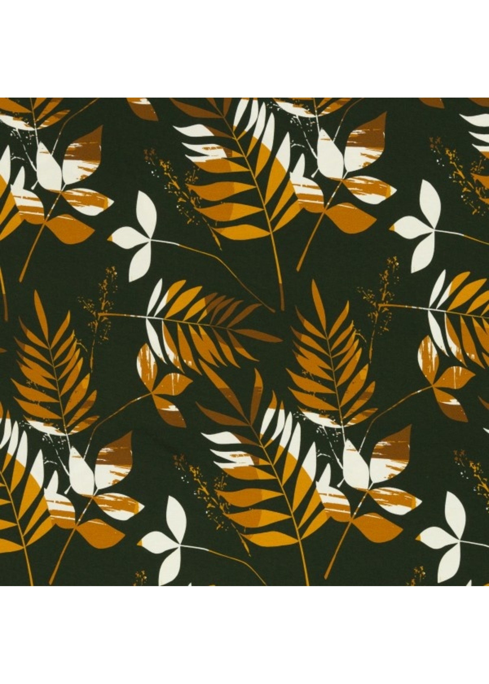 Leaves groen - katoen tricot (18,00 p.m)