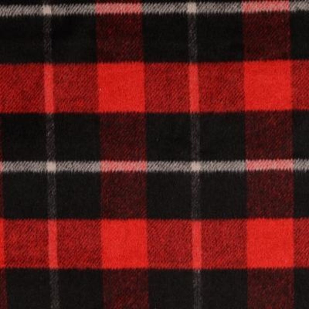 Rood zwart geblokt - Felt coat fabric (23,00 p.m)