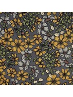 grijs bloemen - Viscose (10,50 p.m)