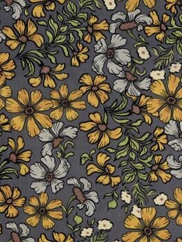 grijs bloemen - Viscose (10,50 p.m)