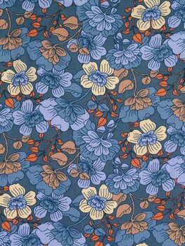 blauwe bloemen - Viscose (10,50 p.m)