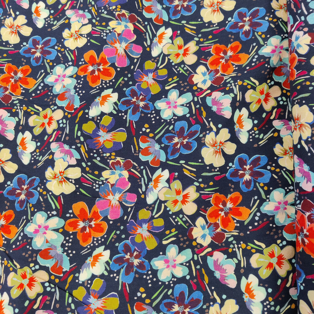 flower blauw - Viscose (17,80 p.m)