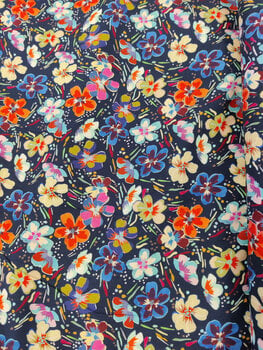 flower blauw - Viscose (17,80 p.m)