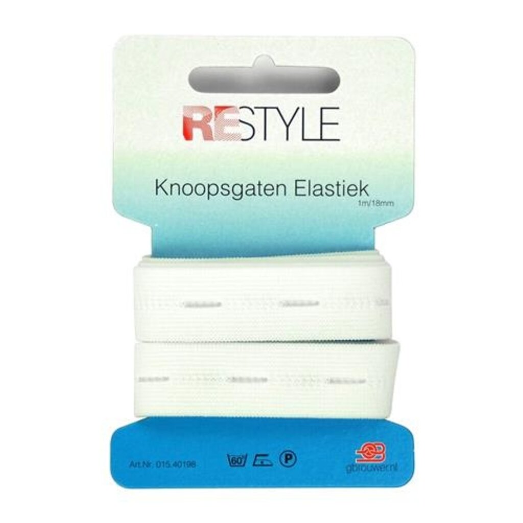 Knoopsgaten elastiek - wit