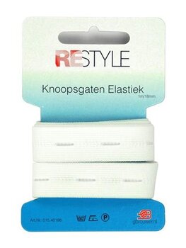 Knoopsgaten elastiek - wit