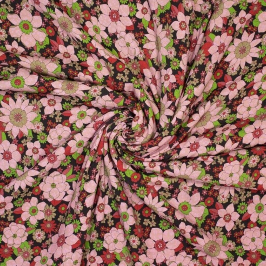 Flower retro - Eco viscose (17,00 p.m)