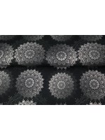 Mandala zwart - Katoen tricot (19,00 p.m)