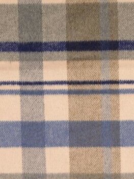 blauw  geblokt - Felt coat fabric