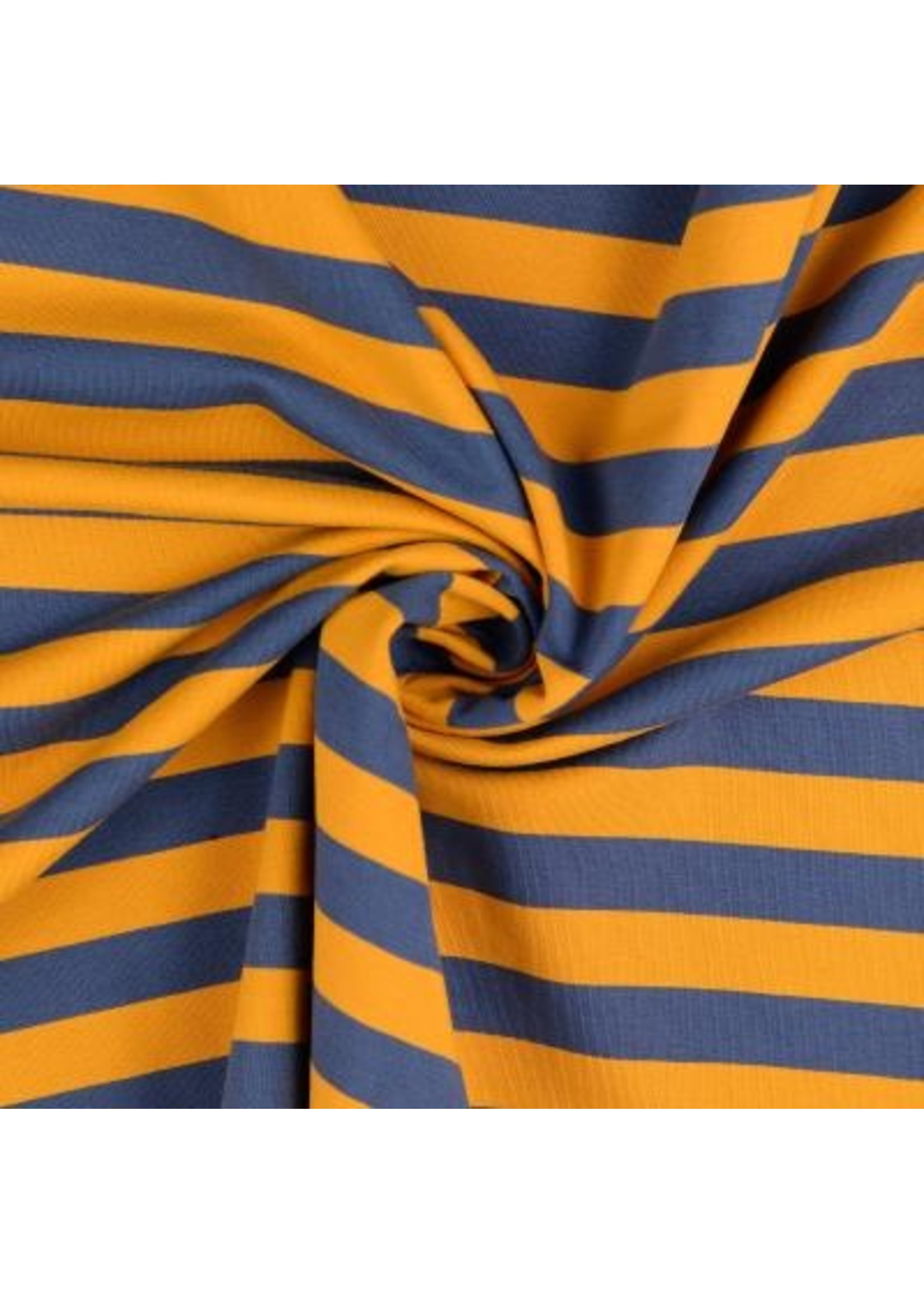 Gestreept blauw geel - Frenchterry (20,00 p.m)