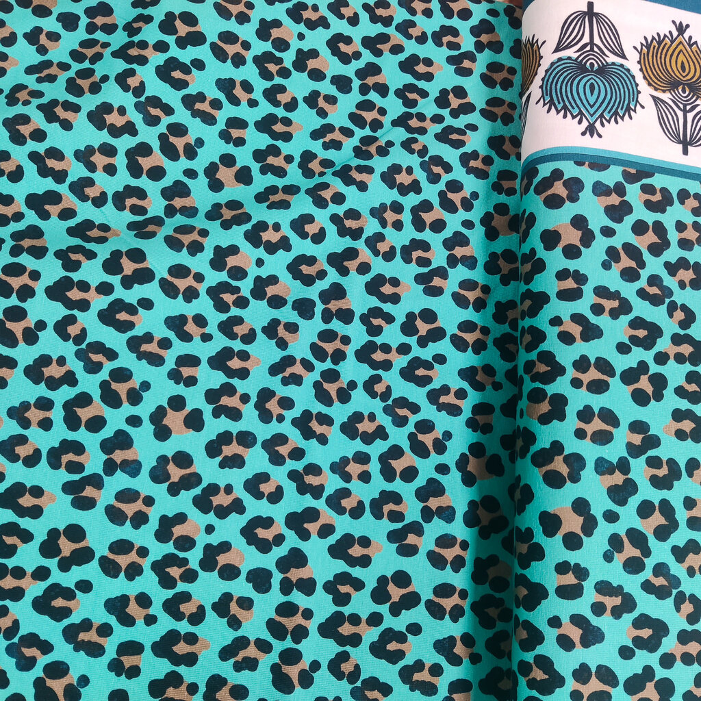 Leopard blauw tricot - Alb Stoffe (26,90 p.m)