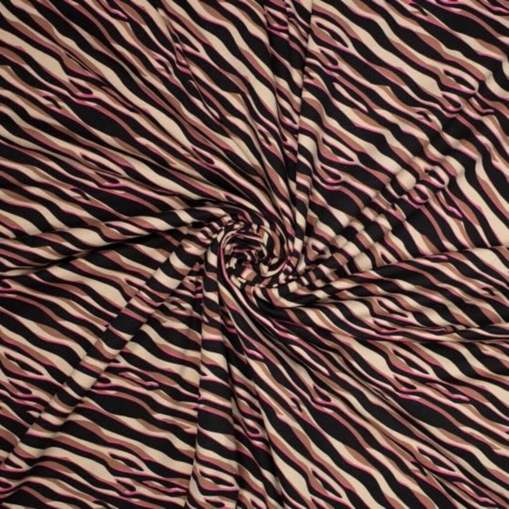 Zebra roze - katoen tricot (20,00 p.m)