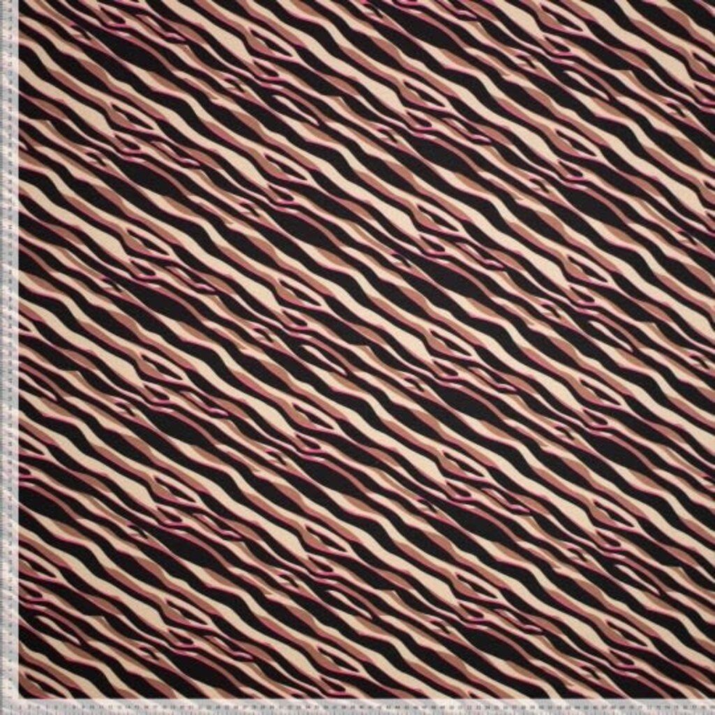 Zebra roze - katoen tricot (20,00 p.m)