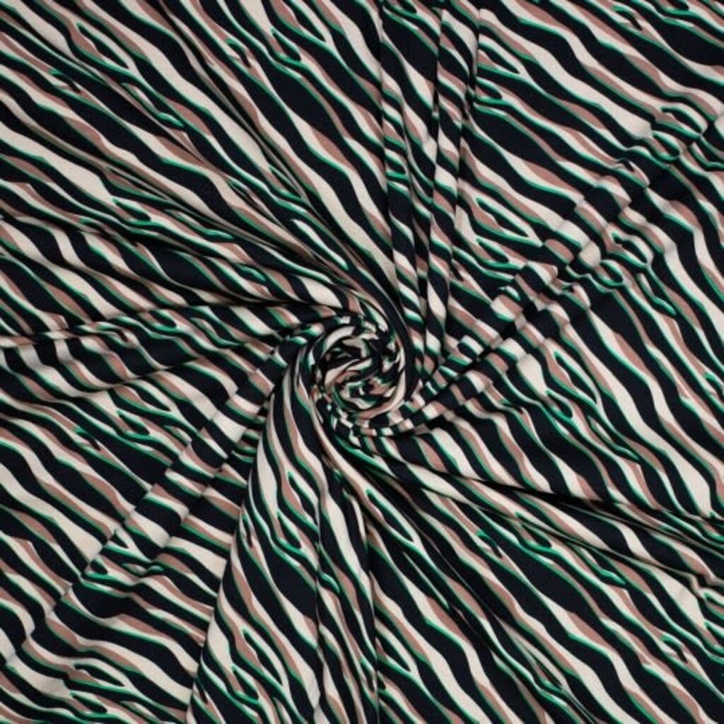 Zebra groen - katoen tricot (20,00 p.m)