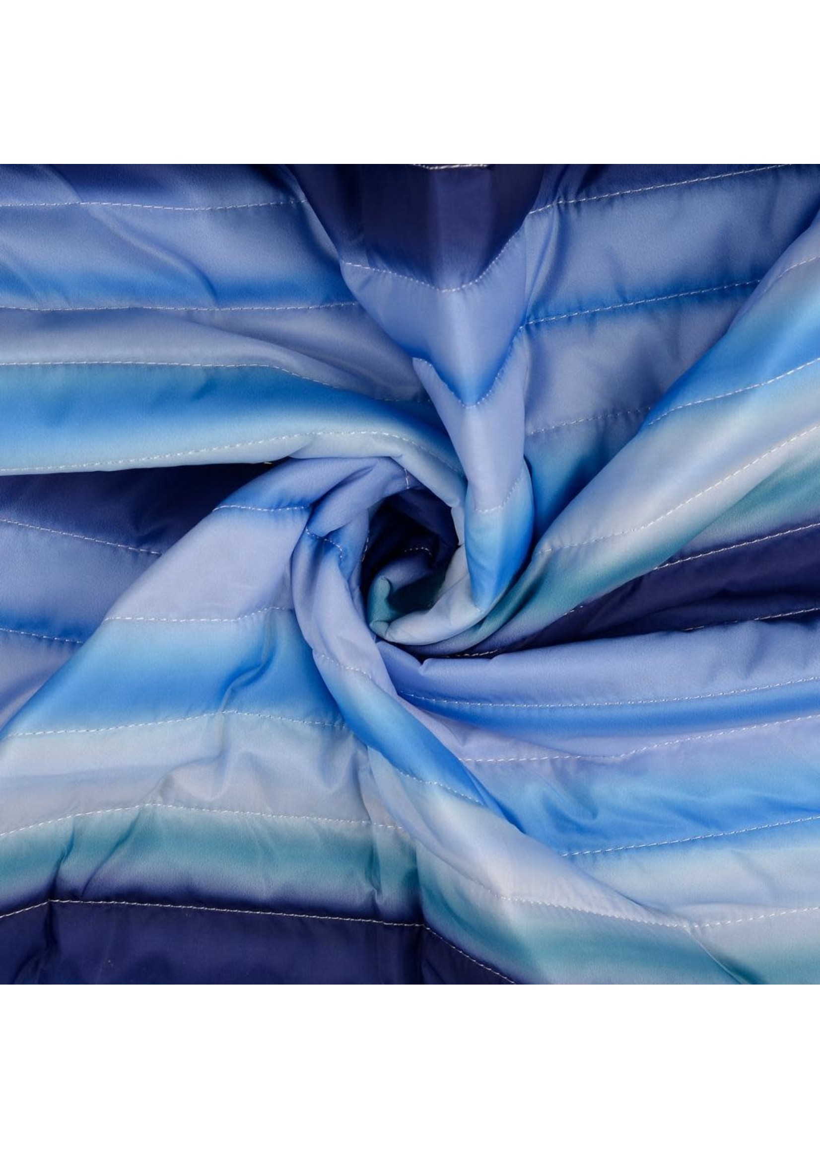 Blauwe doorloop - Gestepte stof  (24,30 p.m)