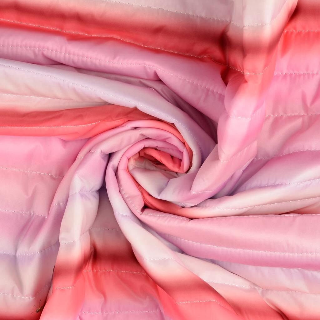 Roze doorloop - Gestepte stof  (24,30 p.m)