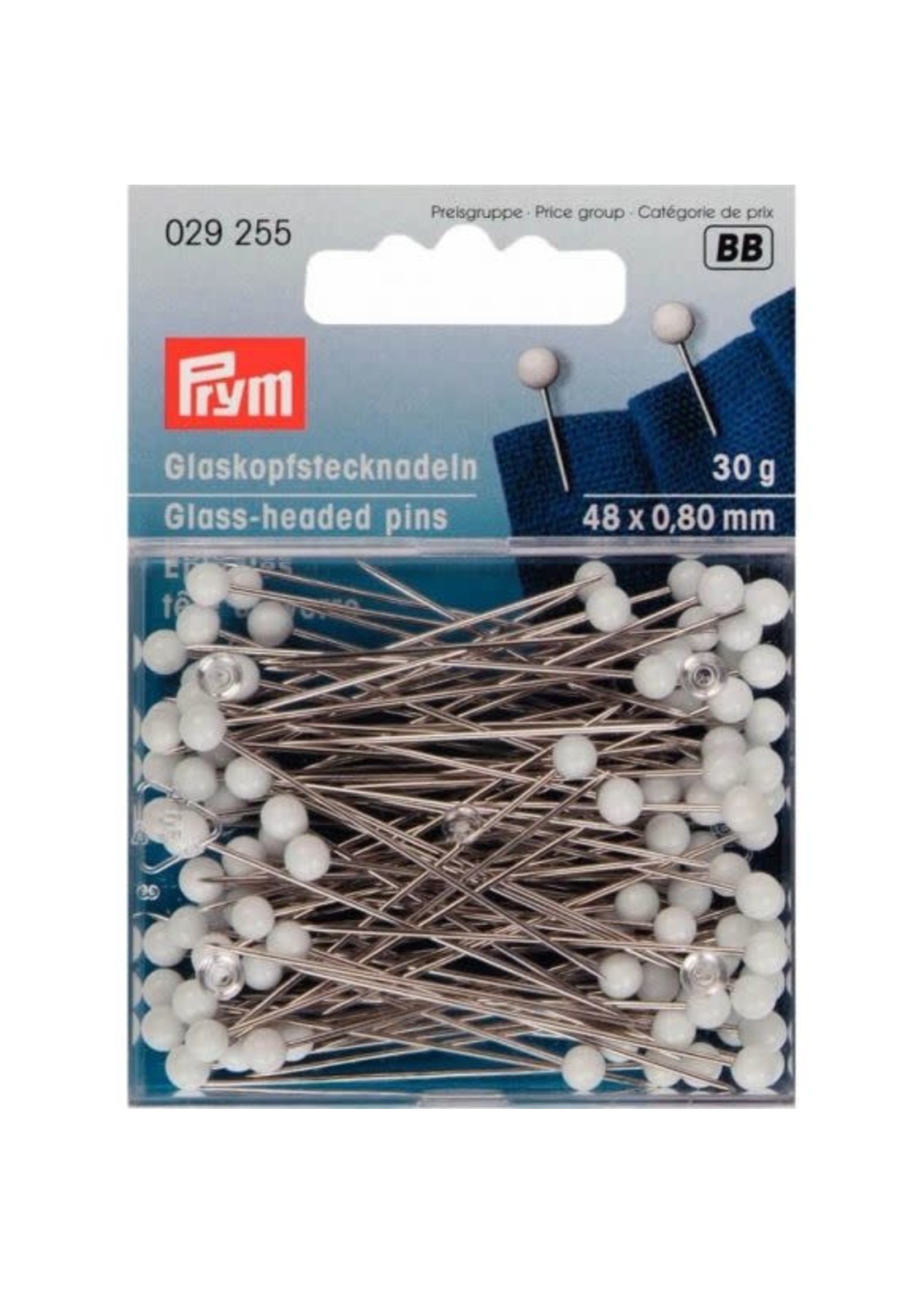 Witte glaskop spelden - extra lang en dik