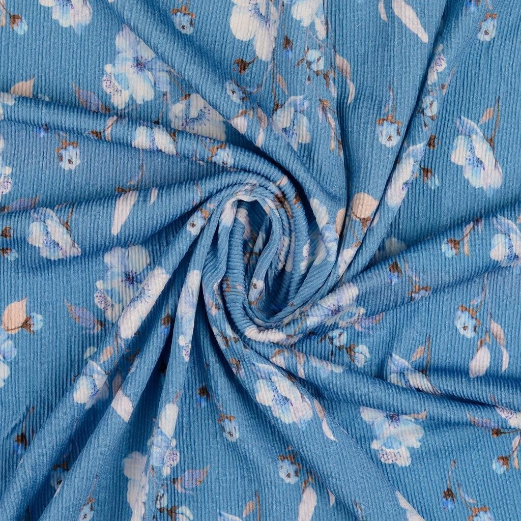 Plisse jersey blue - Viscose tricot (22,90 p.m)