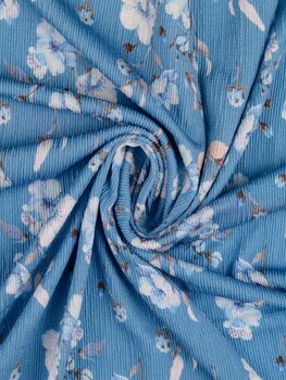 Plisse jersey blue - Viscose tricot (22,90 p.m)