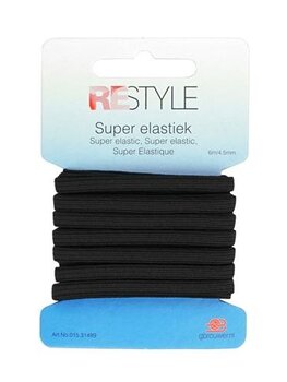 Super elastiek zwart - 4,5 mm