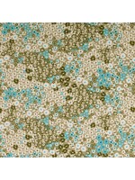 Groene bloempjes - Viscose (12.50 p.m)